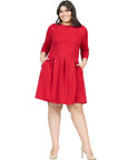 Perfect Fit and Flare Plus Size Pocket Dress