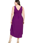 High Low Plus Size Party Dress with Pockets