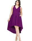 High Low Plus Size Party Dress with Pockets
