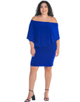 Convertible Bodycon Plus Size Mini Dress Ruffled Sleeve