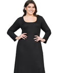 Womens Long Sleeve Plus Size Maxi Dress