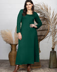 Womens Long Sleeve Plus Size Maxi Dress