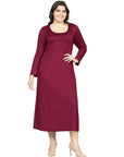 Womens Long Sleeve Plus Size Maxi Dress