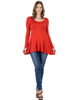 Long Sleeve Tunic Top For Women