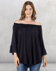 24seven Comfort Apparel Bell Sleeve Loose Fit Tunic Top