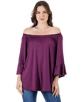 24seven Comfort Apparel Bell Sleeve Loose Fit Tunic Top