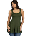 Womens Scoop Neck Sleeveless Tunic Top