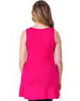 Womens Scoop Neck Sleeveless Tunic Top