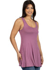 Womens Scoop Neck Sleeveless Tunic Top