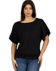 Loose Fit Dolman Top with Wide Sleeves