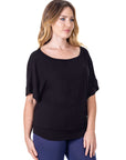 Loose Fit Dolman Top with Wide Sleeves