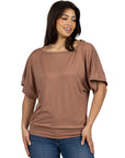 Loose Fit Dolman Top with Wide Sleeves