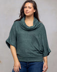 Cowl Neck Dolman Sleeve Sweater Top