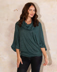 Cowl Neck Dolman Sleeve Sweater Top
