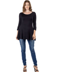 Ruched Sleeve Swing Tunic Top