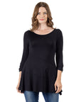 Ruched Sleeve Swing Tunic Top