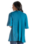 Open Front Elbow Length Sleeve Womens Cardigan