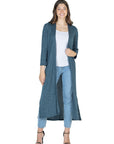 Womens Long Duster Open Front Knit Cardigan