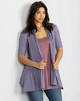 Loose Fit Open Front Cardigan with Half Sleeve