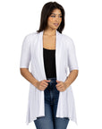 Loose Fit Open Front Cardigan with Half Sleeve