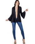 Bell Sleeve Flared Open Front Cardigan