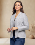 Single Button Front Long Sleeve Womens Cardigan