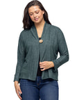 Single Button Front Long Sleeve Womens Cardigan
