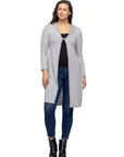 Knee Length Long Sleeve Hooded Womens Cardigan Shrug