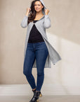 Knee Length Long Sleeve Hooded Womens Cardigan Shrug