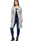 Knee Length Long Sleeve Hooded Womens Cardigan Shrug
