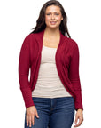 Curved Hem Open Front Long Womens Bolero Shrug