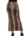Animal Print Foldover Waist Maxi Skirt