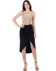Solid Color Knee Length Tulip Skirt