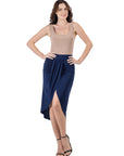 Solid Color Knee Length Tulip Skirt