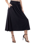Womens Foldover Maxi Skirt With Pockets