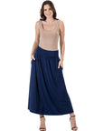 Womens Foldover Maxi Skirt With Pockets