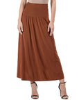 Womens Foldover Maxi Skirt With Pockets