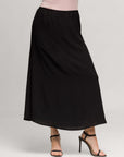 24seven Comfort Apparel Womens Elastic Waist A Line Maxi Skirt