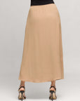 24seven Comfort Apparel Womens Elastic Waist A Line Maxi Skirt