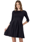 Perfect Long Sleeve Fit and Flare Pocket Dress For Women