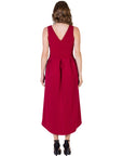 Womens Sleeveless Fit N Flare High Low Dress