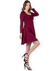 Womens Long Sleeve Knee Length Skater Dress