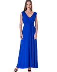 V Neck Sleeveless Maxi Dress with Belt