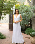 V Neck Sleeveless Maxi Dress with Belt