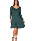 Classic Long Sleeve Flared Mini Dress