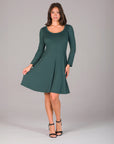 Classic Long Sleeve Flared Mini Dress