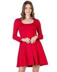 Classic Long Sleeve Flared Mini Dress