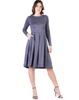 Midi Length Fit N Flare Pocket Dress