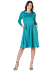 Midi Length Fit N Flare Pocket Dress