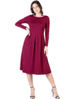 Midi Length Fit N Flare Pocket Dress